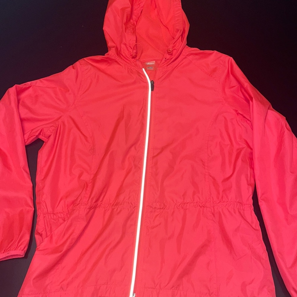 Xersion womens light running jacket with hood.